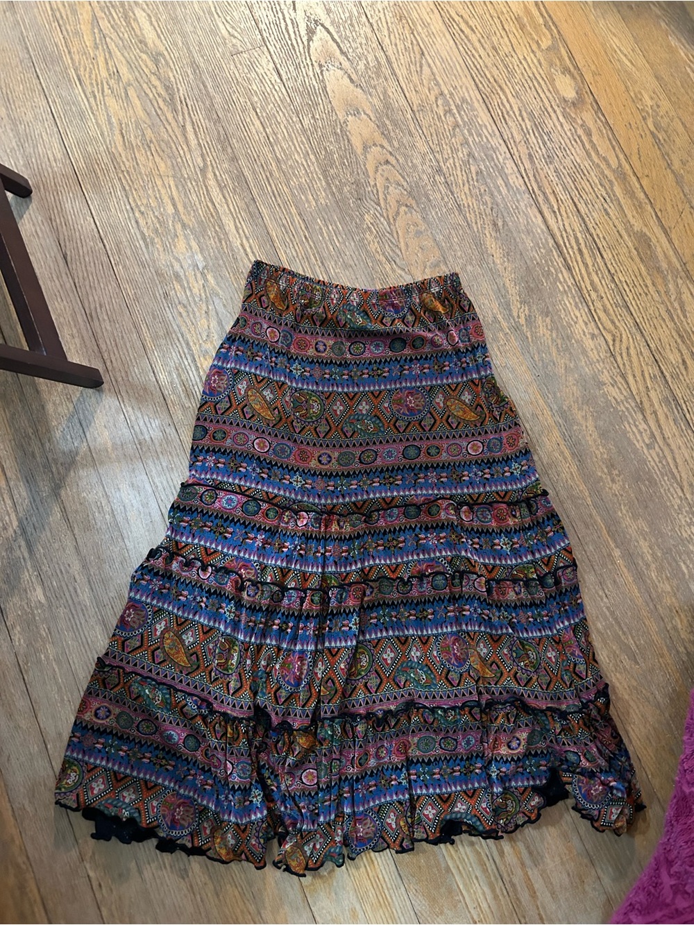 Coldwater Creek Multicolor Boho Tiered Maxi Skirt